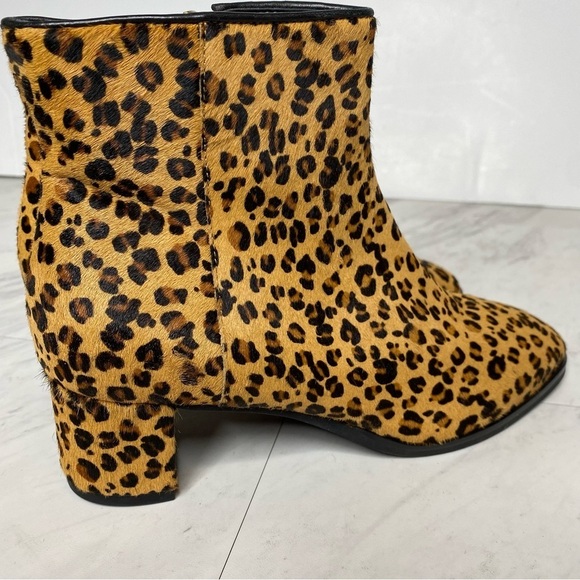New! Via Spiga Vinson Cheetah Print Cow Fur Bootie 6M - Picture 9 of 15